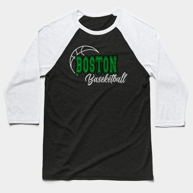 Classic Name Boston Vintage Styles Green Basketball Baseball T-Shirt by Irwin Bradtke